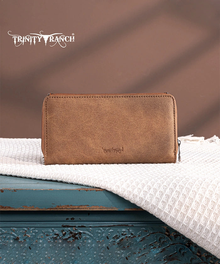 Trinity Ranch Floral Tooled Leather Wallet for Women - Handmade Cowhide Bifold Wallet with RFID Protection - Perfect for Travel, Shopping, and Everyday Use