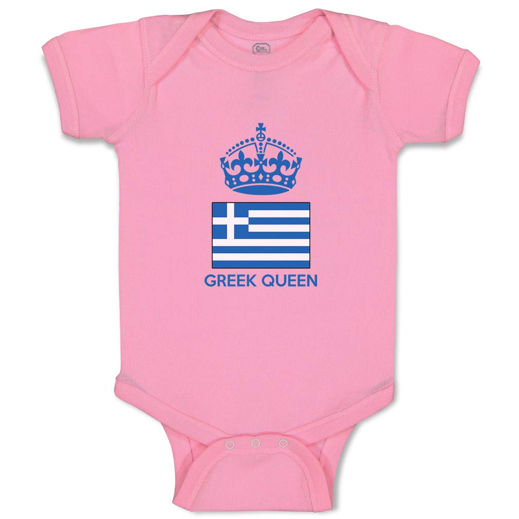 Custom Greek Queen Crown Baby Bodysuit - Funny Cotton Baby Clothes for Boys & Girls | Perfect for Photo Shoots, Birthday Parties & Themed Events