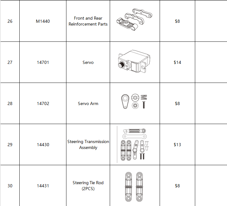 MJX Hyper Go 14303 RC Car Replacement Parts & Accessories Kit - Full Set Spare Parts for Off-Road Bashing, Racing & Maintenance