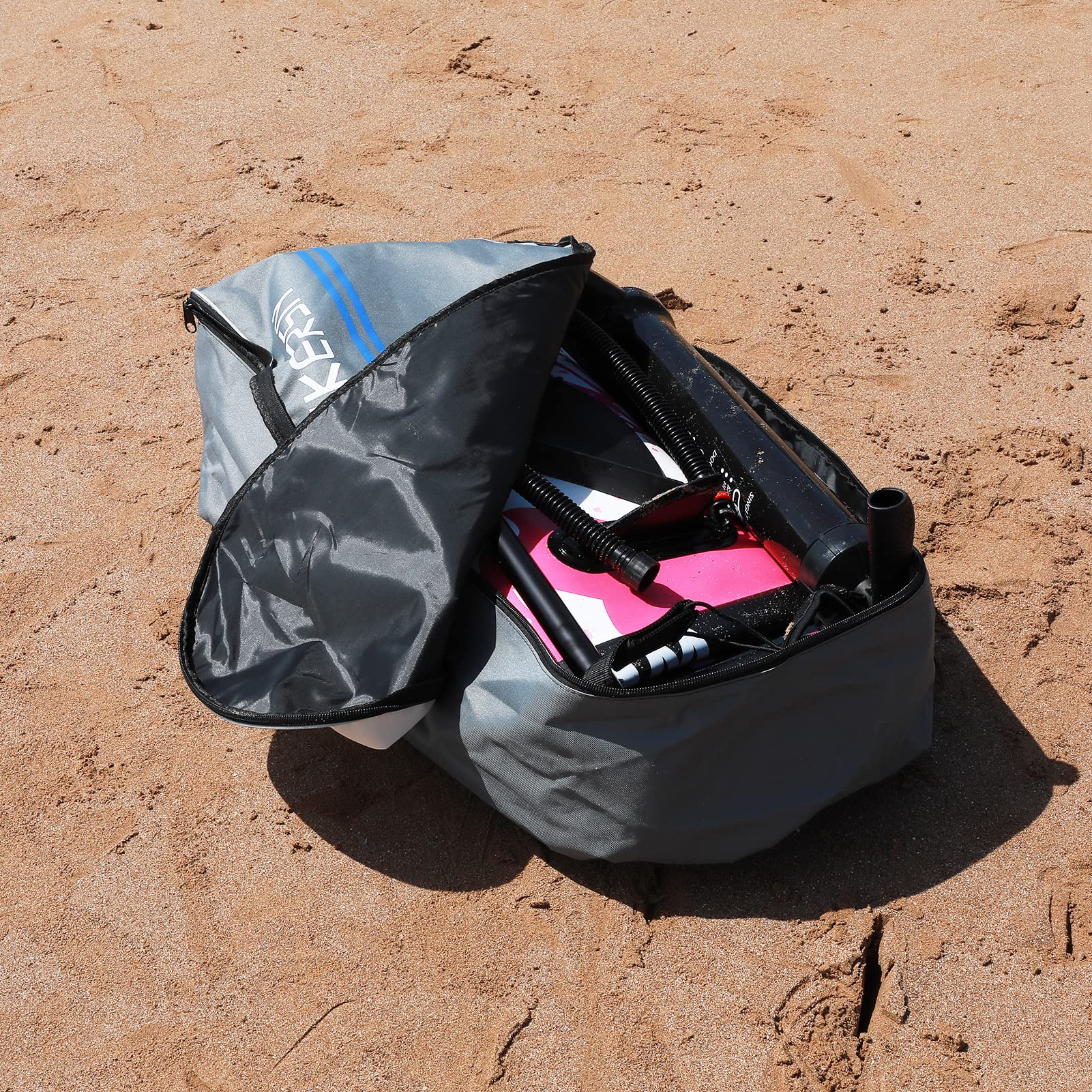 Inflatable SUP Backpack - Waterproof Travel & Paddleboard Storage Bag with Shoulder Straps, Grey - Perfect for Stand Up Paddleboarding, Beach Trips & Outdoor Adventures