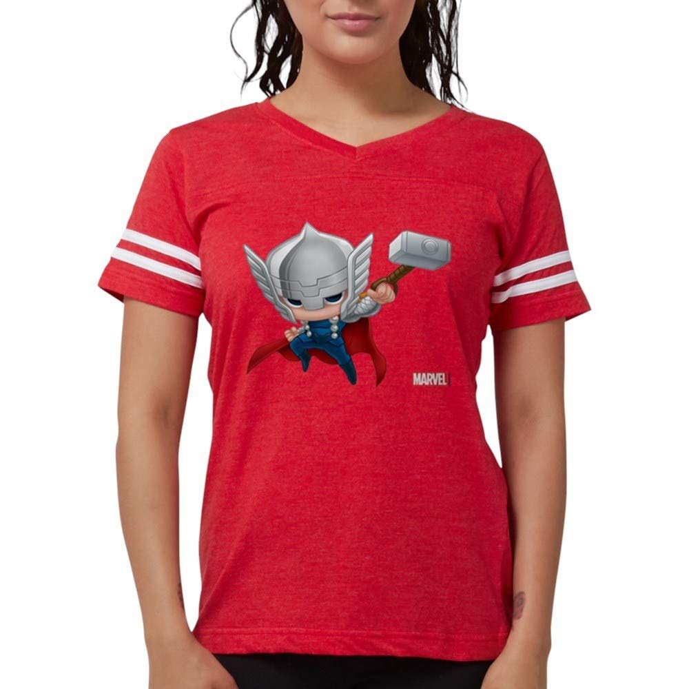 Thor Chibi 2 Women's Football Shirt - Marvel Superhero Graphic Tee for Women | Perfect for Game Day, Cosplay & Casual Wear