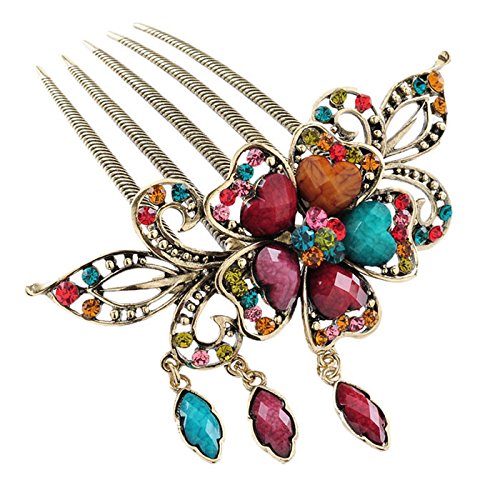 Sparkling Rhinestone Flower Hair Comb - Vintage Retro Hair Accessory for Women, Hair Styling & Care, Perfect for Weddings, Parties & Everyday Elegance