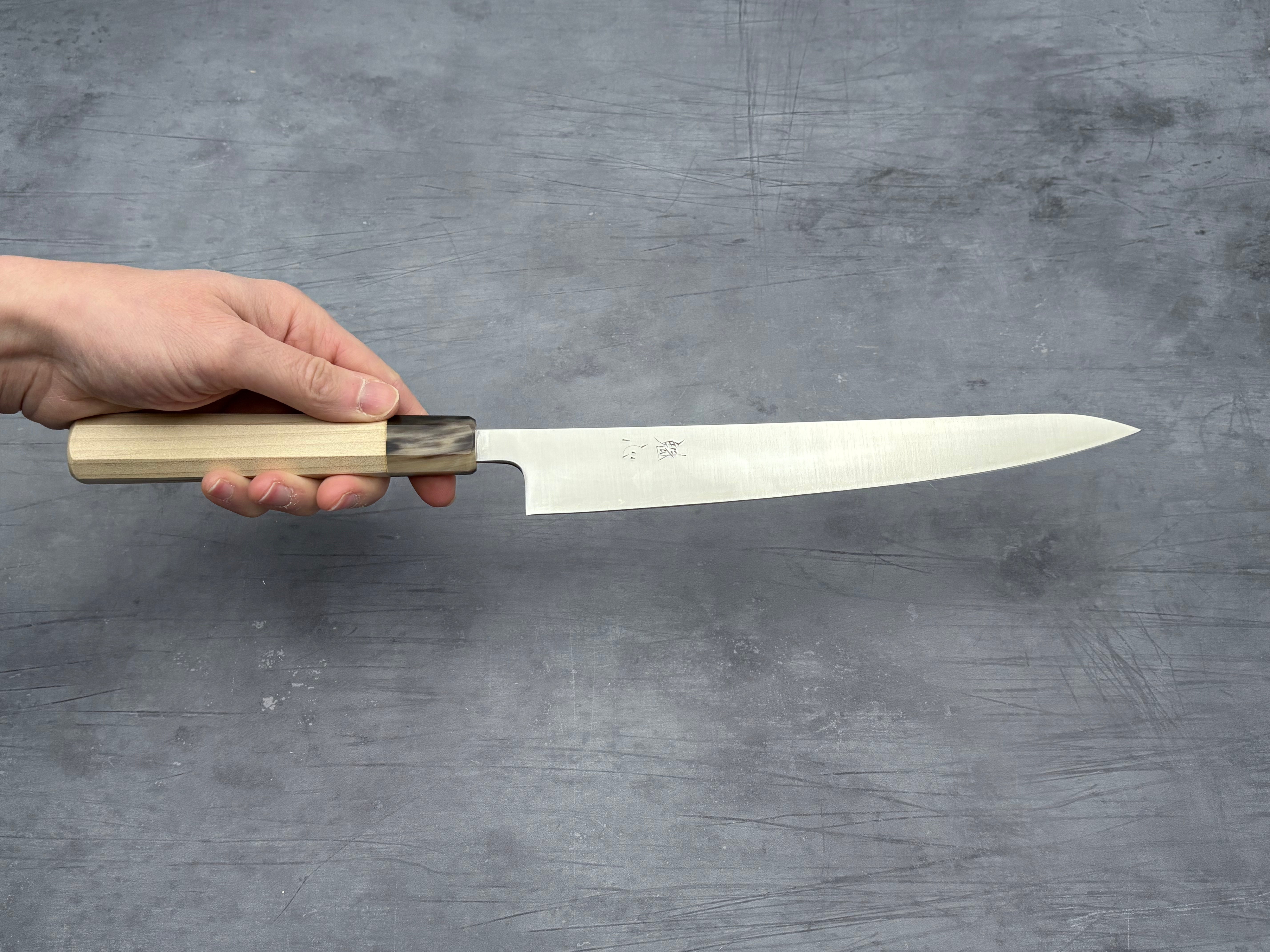 Premium Nakamura Hamono Kaishin Super Blue Steel Sujihiki Knife 240mm - Japanese High-Carbon Chef's Knife for Slicing Meat, Fish & Sushi - Perfect for Professional Chefs & Home Cooking Enthusiasts
