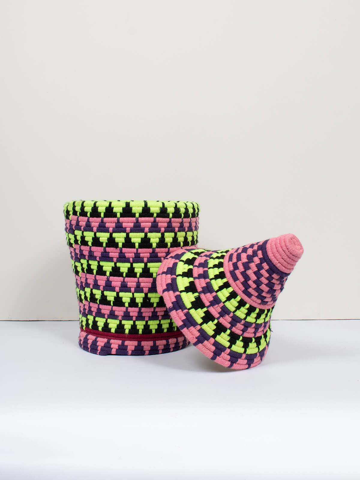 Handmade Moroccan Wool Pot No.346 – Boho Home Decor, Plant Holder & Cozy Living Room Accessory