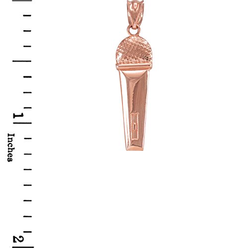 10K Rose Gold Singer Microphone Music Charm Pendant - Elegant Jewelry Gift for Musicians & Music Lovers - Perfect for Concerts, Performances & Special Occasions