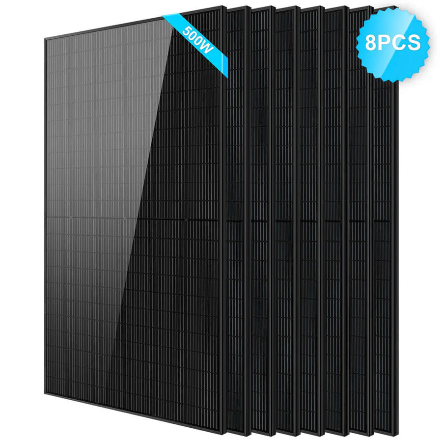 SunGoldPower 500W Monocrystalline Black PERC Solar Panel - High Efficiency Solar Panel for Home, RV, Boat & Off-Grid Power - Perfect for Residential, Camping and Emergency Backup Power