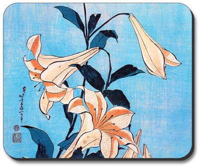 Hokusai Art Plates Mouse Pad - Japanese Wave Painting Design - Non-Slip Rubber Base for Office, Gaming & Home Computer Use