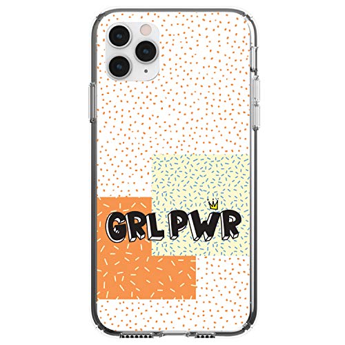 Girl Power - GRL PWR - Crown, Polka Dots On Clear Case