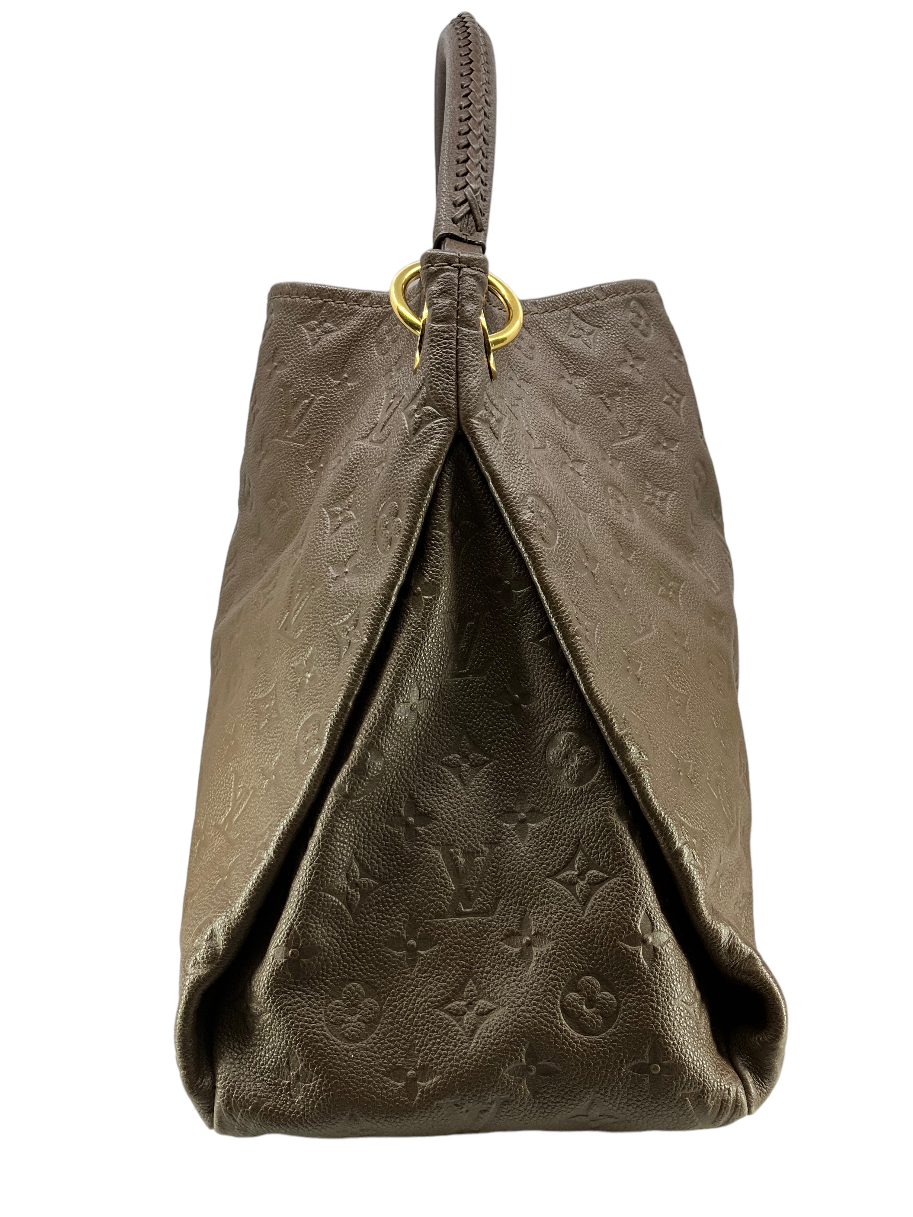 Louis Vuitton Artsy MM Monogram Empreinte Leather Handbag for Women - Brown Shoulder Bag with Zip Closure, Perfect for Work, Travel & Everyday Use