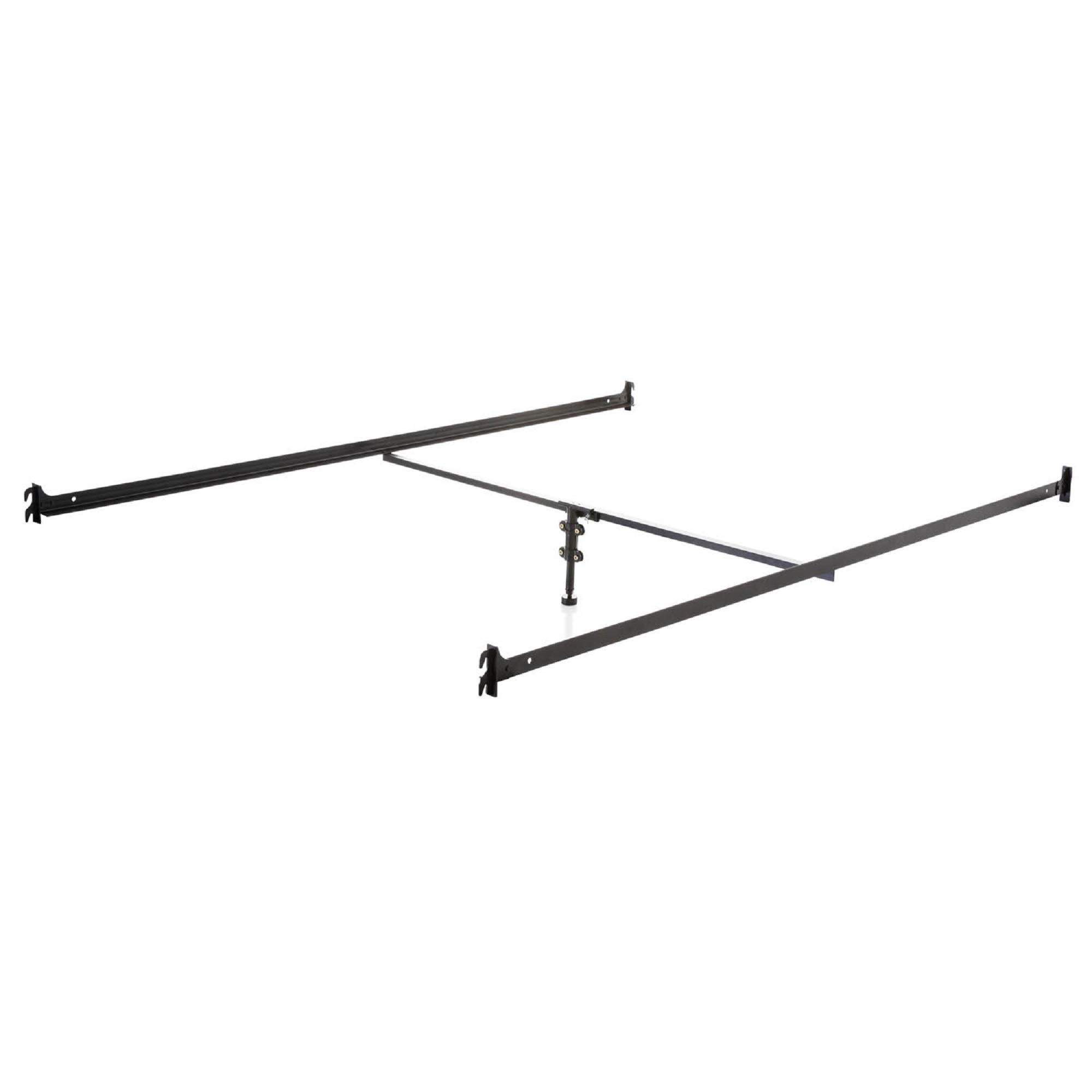 MALOUF Adjustable Metal Bed Rails for Queen Size Beds - Hook-on Design with Center Bar & Height Support - Durable Black Finish - Perfect for Kids, Elderly Safety & Guest Room Use