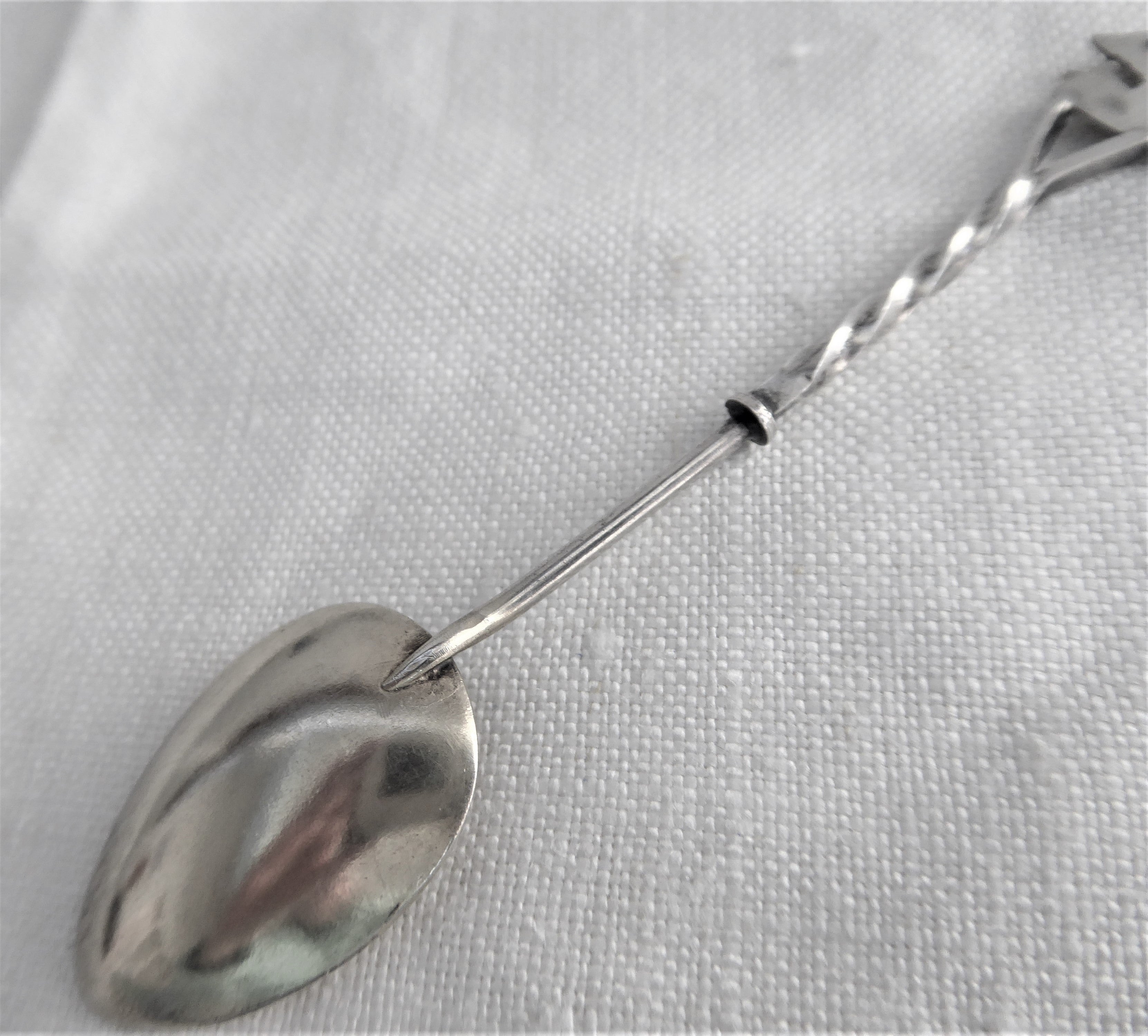 Vintage 1890s DelMonte Handmade Sterling Silver Souvenir Spoon - Engraved Bowl with Gold Wash | Collectible Antique Silverware, Perfect for Display, Gift Giving & Historical Collections