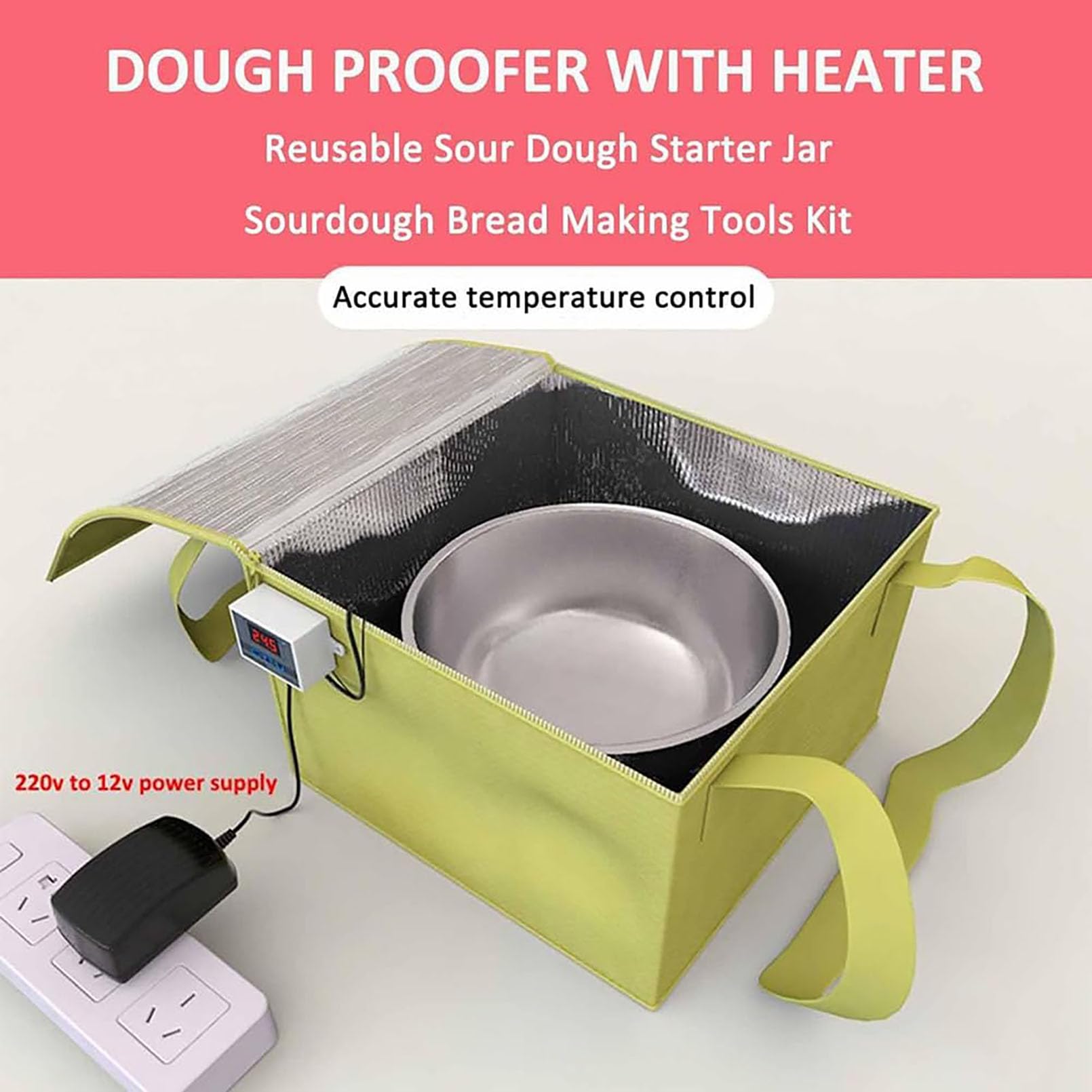 **Precision Temperature Control Dough Proofer with Heater - Bread Proofer & Yogurt Maker for Baking, Fermentation, Natto & Low-Temp Heating | Perfect for Home Bakers & Commercial Kitchens**