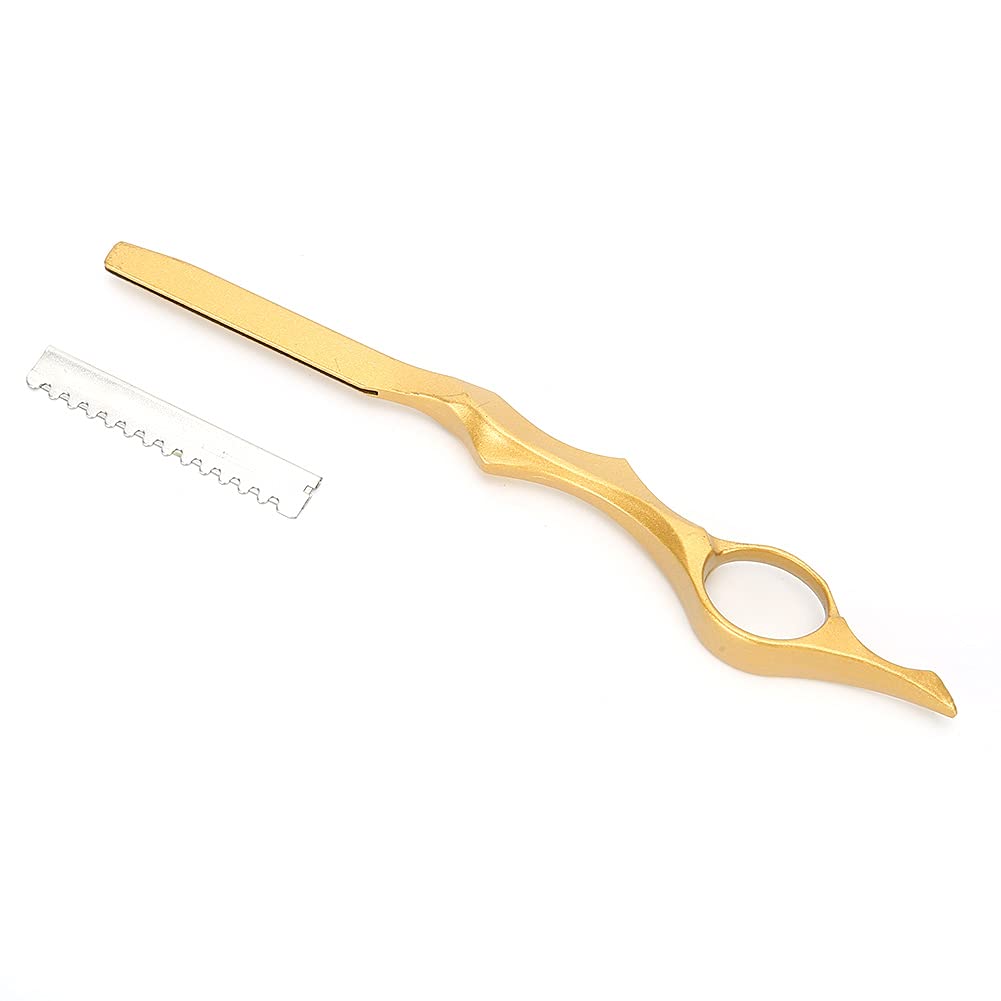 Professional Hair Texturizing & Thinning Razor - Feather Styling Razor for Precision Hair Cutting & Styling (Gold) - Salon & Home Hairdressing Tool for Layered Cuts & Texture Creation
