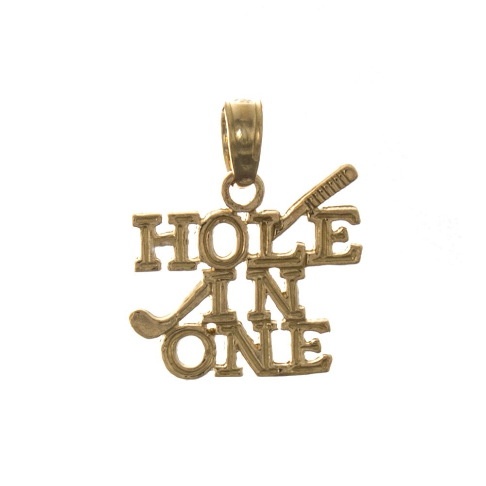 14K Yellow Gold Golf Club Charm Pendant - Hole in One Sports Jewelry for Men & Women | Perfect for Golf Lovers, Athletes & Gift Giving