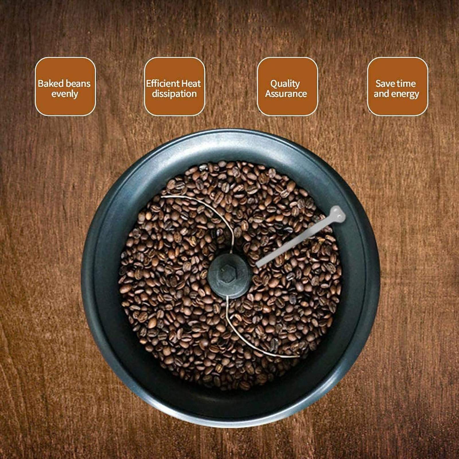 Automatic Coffee Roaster Machine for Home Use - 220V Electric Coffee Bean Roaster with Thermostat Timer, Perfect for Roasting Coffee Beans, Peanuts, Nuts & Beans - Ideal for Coffee Shops, Home Baristas & Gourmet Cooking