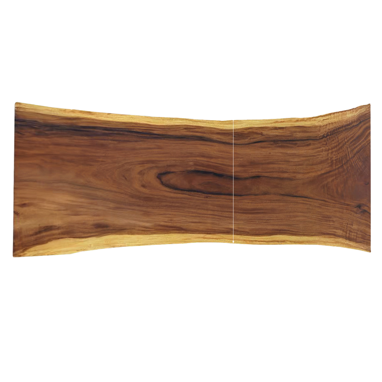 Premium Black Walnut Solid Wood Dining Table with Natural Edge - Large Top for Kitchen, Dining Room & Home Decor