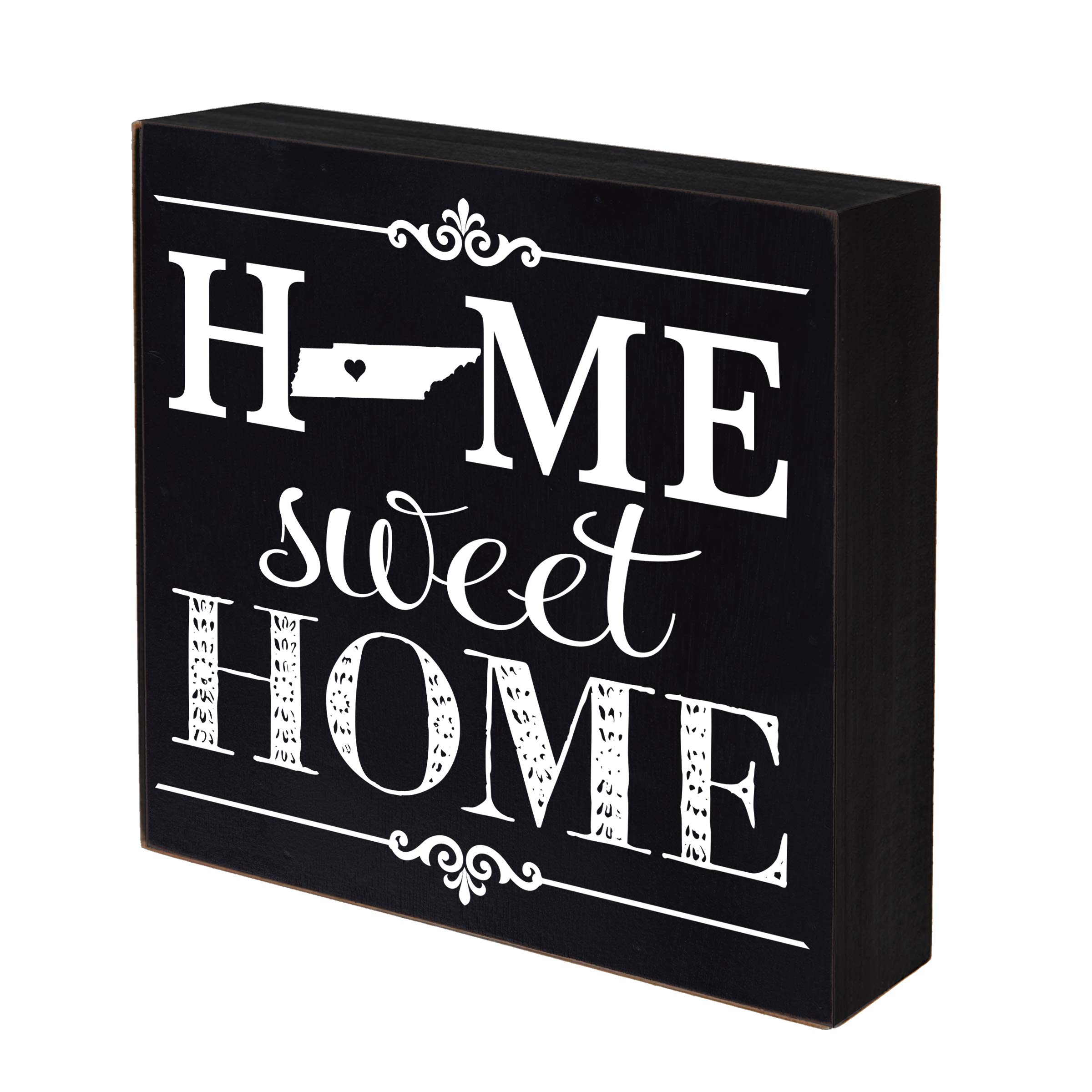 LifeSong Milestones Tennessee Home State Shadow Box - 6x6 Inch Black Wooden Wall Decor for Home Sweet Home Display | Perfect Housewarming Gift, Family Established Keepsake | Great for Shelves, Tables, or Wall Decoration in Living Room, Bedroom, or Office