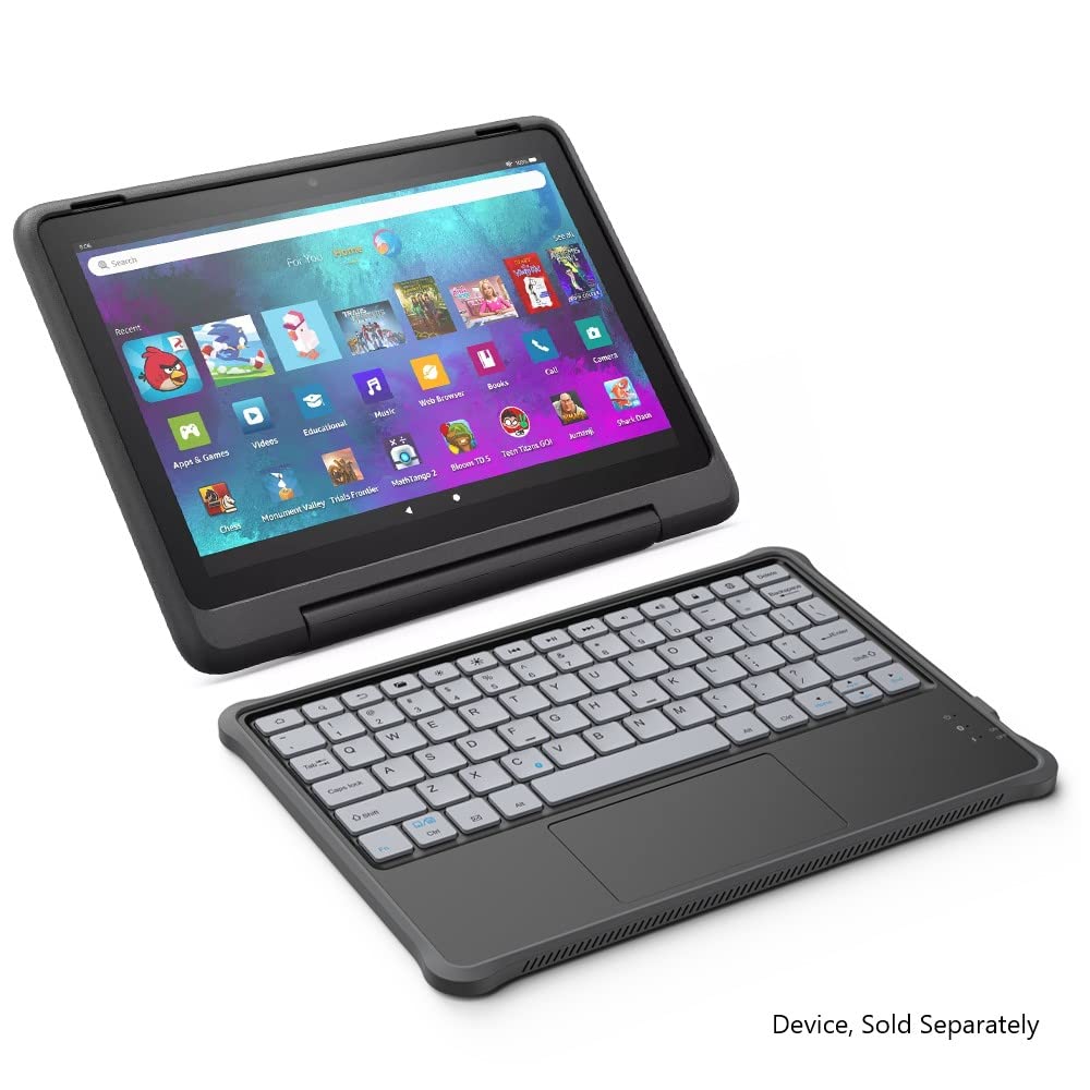 Amazon Kids Bluetooth Keyboard - Compatible with 10” Fire Kids Pro & Fire Kids Tablets | Wireless Keyboard for Children | Perfect for Homeschooling & Online Learning (Black)