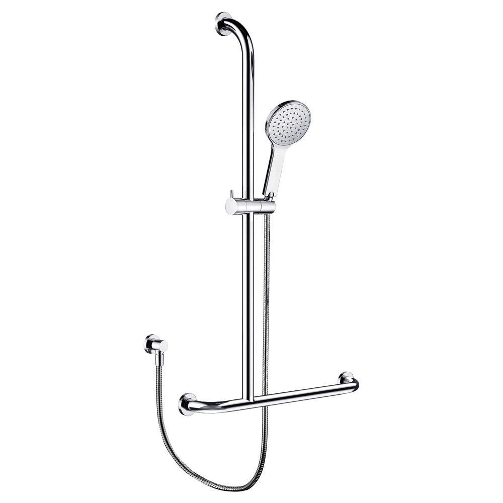Fienza 444113LH Luciana Care Chrome Left Hand Inverted T Rail Shower Door - Modern Bathroom Hardware for Luxurious Walk-In Showers and Spa-Like Bathroom Renovations