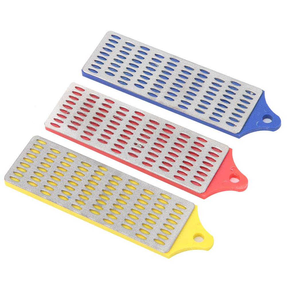3PCS Sharpening Stones Kit - Professional Knife Sharpener Tool for Knives, Chisels, Scissors & Tools - Diamond Grinding & Polishing Wheel Plate for Jade, Glass, Tile - Perfect for Home, Workshop & DIY Projects