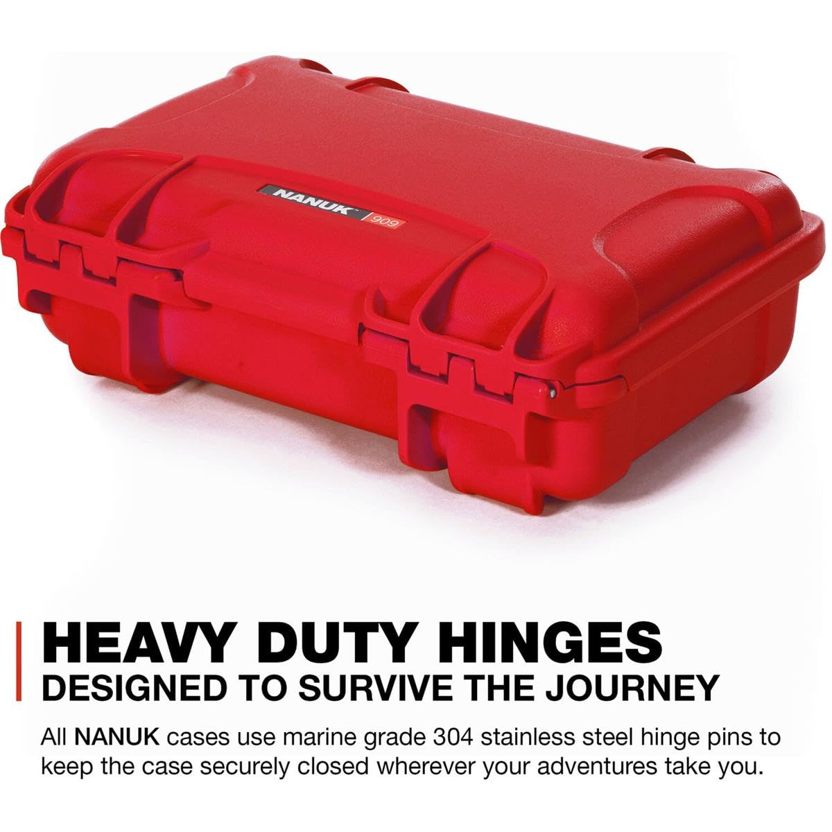 Nanuk 909 Waterproof Hard Case with Customizable Foam Insert - Compatible with GoPro Hero 9 & 10 (Red) - Perfect for Travel, Outdoor Adventures & Camera Equipment Protection