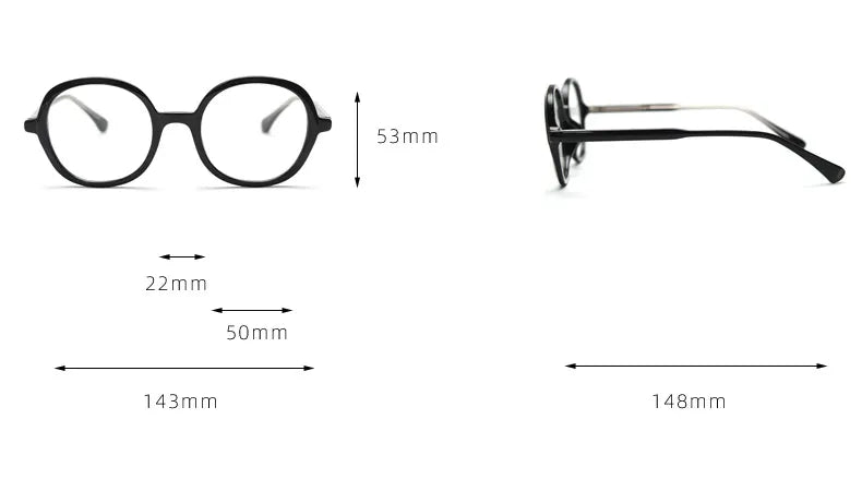 CCspace Unisex Full Rim Large Round TR90 Titanium Eyeglasses Frame 56945 - Lightweight & Durable Glasses for Work, Reading & Fashion