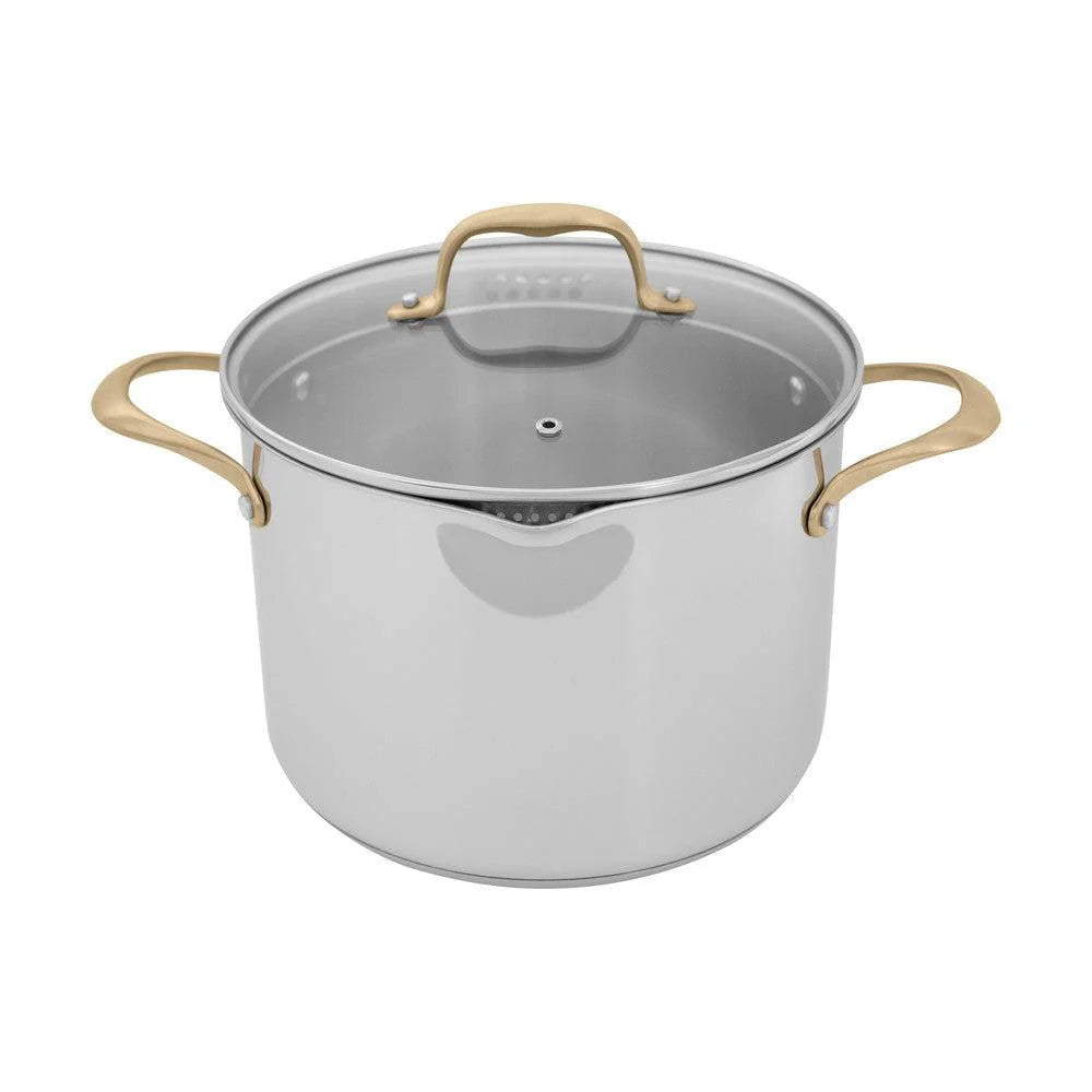 ZLINE 10-Piece Non-Toxic Stainless Steel & Ceramic Non-Stick Cookware Set - Healthy Cooking for Family Meals, Baking & Everyday Kitchen Use (CWSETL NS 10)