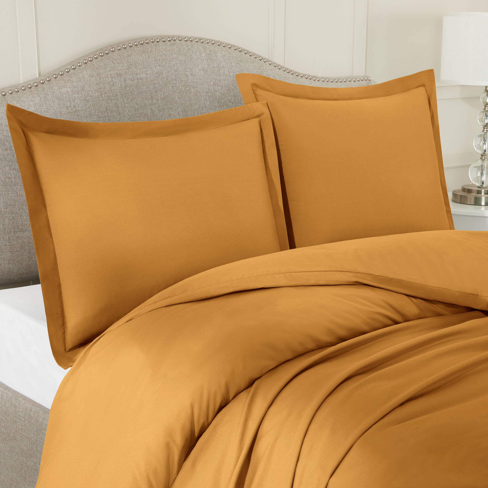 Clara Clark Ultra Soft Double Brushed Microfiber Duvet Cover Set - Queen Size 90x90 Inches with Button Closure & 2 Pillow Shams in Mocha Brown | Perfect for Bedroom Decor, Guest Room & Cozy Sleep