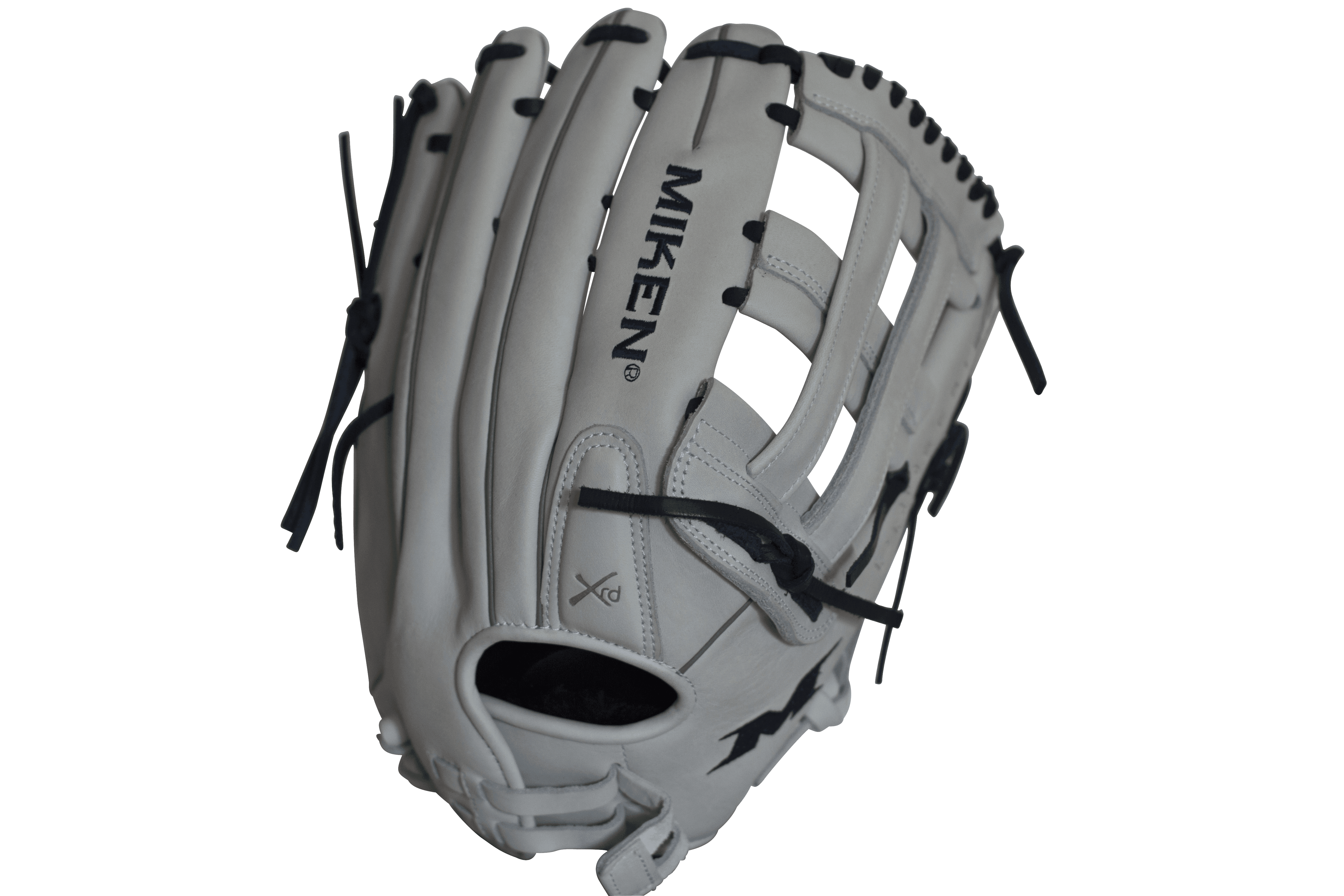 Miken Pro Series 14 Inch Slow Pitch Softball Fielding Glove - White/Navy (PRO140WN) | Premium Baseball Glove for Outfield & Infield Players | Perfect for Slow Pitch Games & Practice Sessions