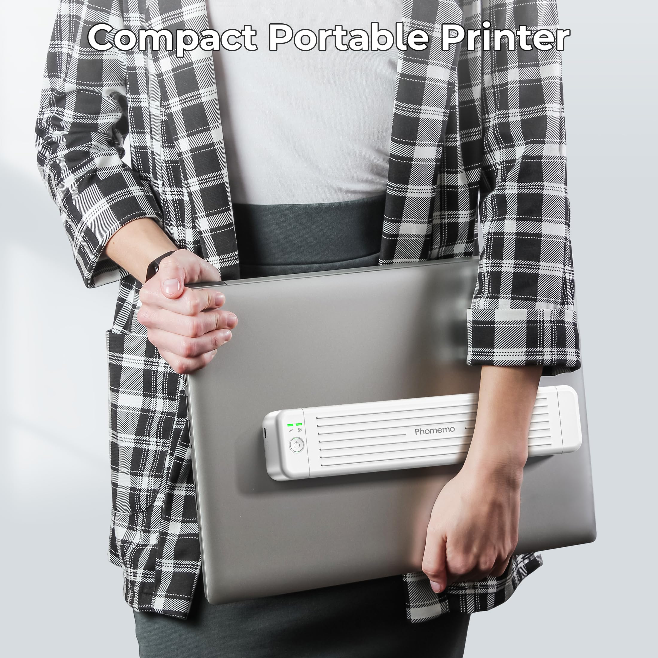 Phomemo P831 Wireless Portable Printer - 300 DPI Bluetooth Thermal Printer for Travel & Home Office | Compatible with iPhone, Android & Laptop | Prints on 8.5x11 US Letter & A4 Paper | Perfect for Printing Documents, Photos, Labels & Travel Memories On-The-Go
