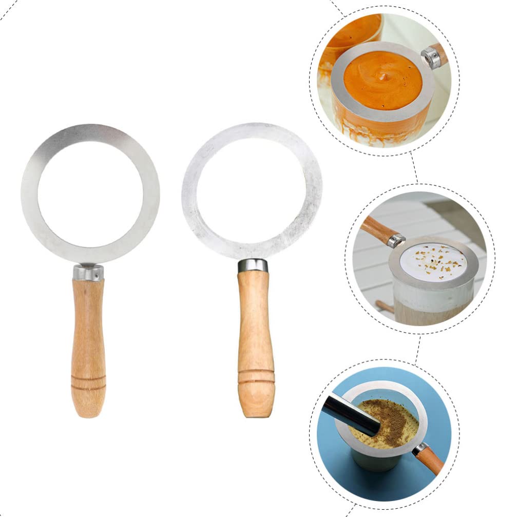 2PCS Stainless Steel Milk Tea Creme Brulee Ring - Baking Cup Rim Cover & Coffee Cup Gasket Tool for DIY Desserts, Bubble Tea, and Cafe Drinks