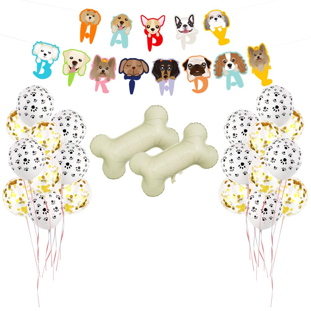 23 Pcs Pet Dog Birthday Party Balloons Set - Foil Balloons & Banner Decorations for Kids Birthday, Room Layout, Party Favors & Supplies - Perfect for Dog-Themed Parties, Baby Showers & Special Celebrations
