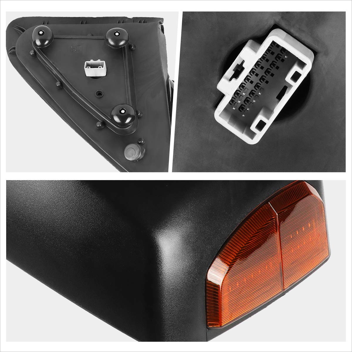 07-16 Toyota Tundra Power Heated Towing Mirrors with Amber LED Turn Signal - Passenger Side Black - Perfect for Towing Trailers & Enhanced Nighttime Visibility