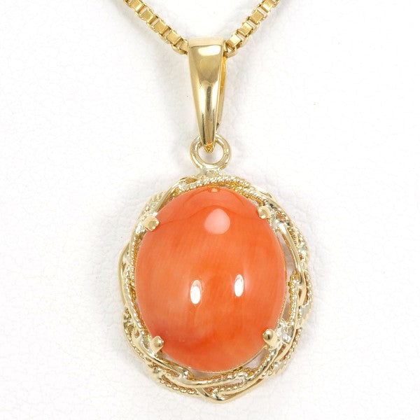 18K Yellow Gold Coral Necklace for Women - Elegant Handmade Jewelry Gift for Birthday, Anniversary & Special Occasions