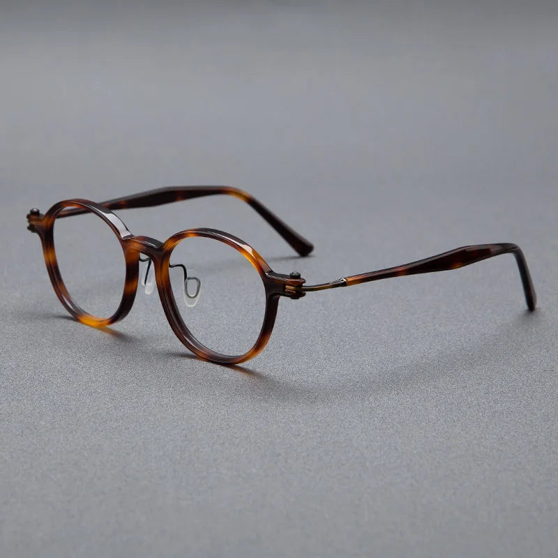 Unisex Black Titanium Acetate Eyeglasses - Oval Round Full Rim Frame 65883 | Perfect for Work, Reading & Fashion Accessory