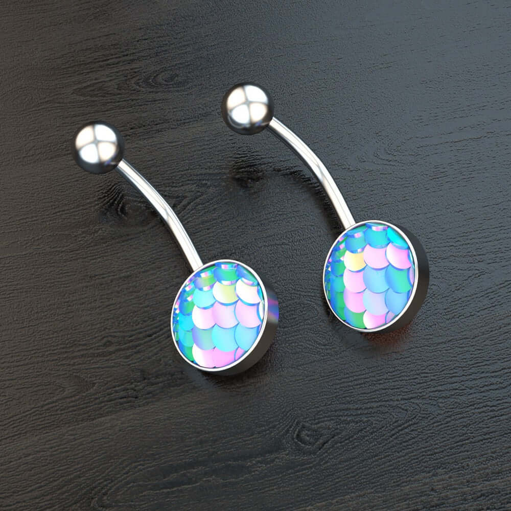 Creative Fish Scale Navel Nail Ring - WH2131 | Belly Button Jewelry for Women | Perfect for Piercing, Parties & Beach Fashion