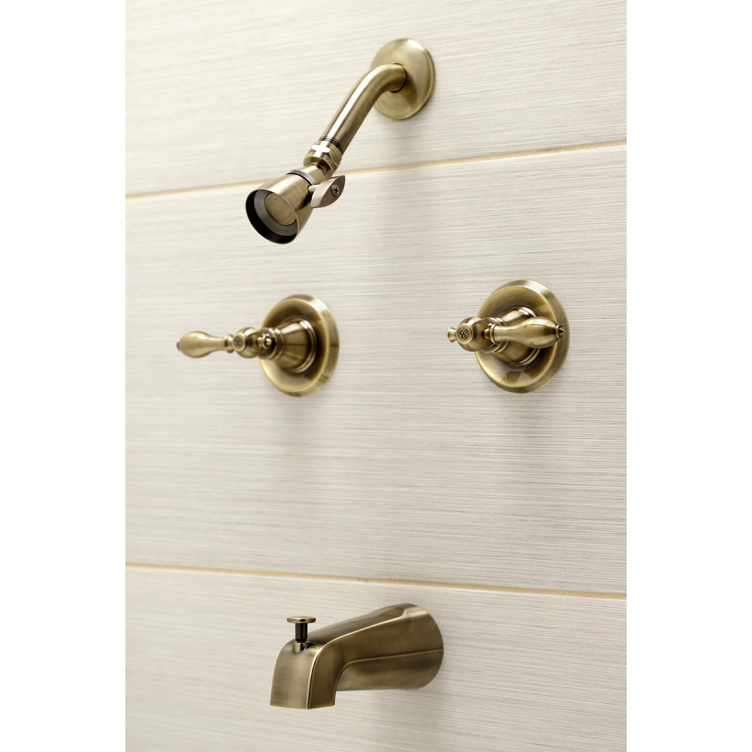 American Classic KB243ACLAB Double Handle Tub and Shower Faucet in Antique Brass - Perfect for Vintage Bathroom Renovations & Luxury Spa Showers