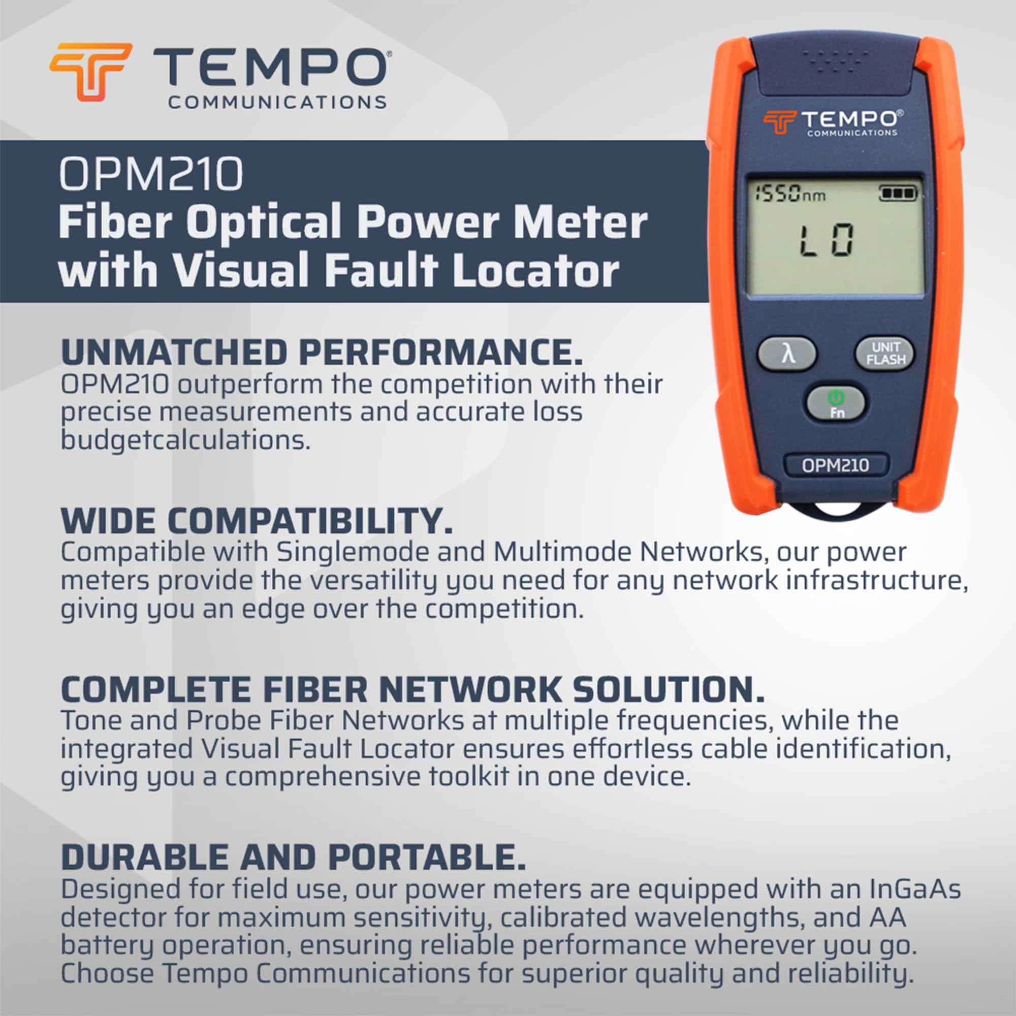 TEMPO FTK-PP Pro Plus Fiber Optic Tool Kit - Professional Fiber Optic Termination Set with Micro OPM & VFL | Complete Fiber Splicing & Testing Tools for Network Installations | Ideal for Telecom Engineers & Data Center Technicians
