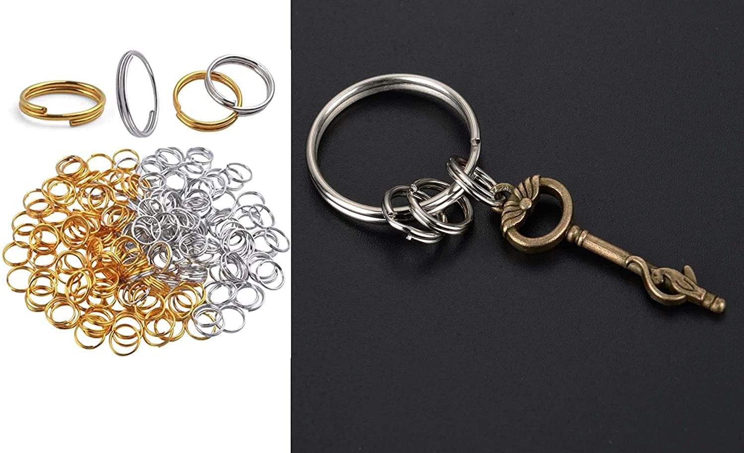 25-Pack Nickel Silver Split Key Rings for DIY Crafts, Keychains & Keys Organization - Durable Small Keychain Rings for Home, Office & Travel Accessories