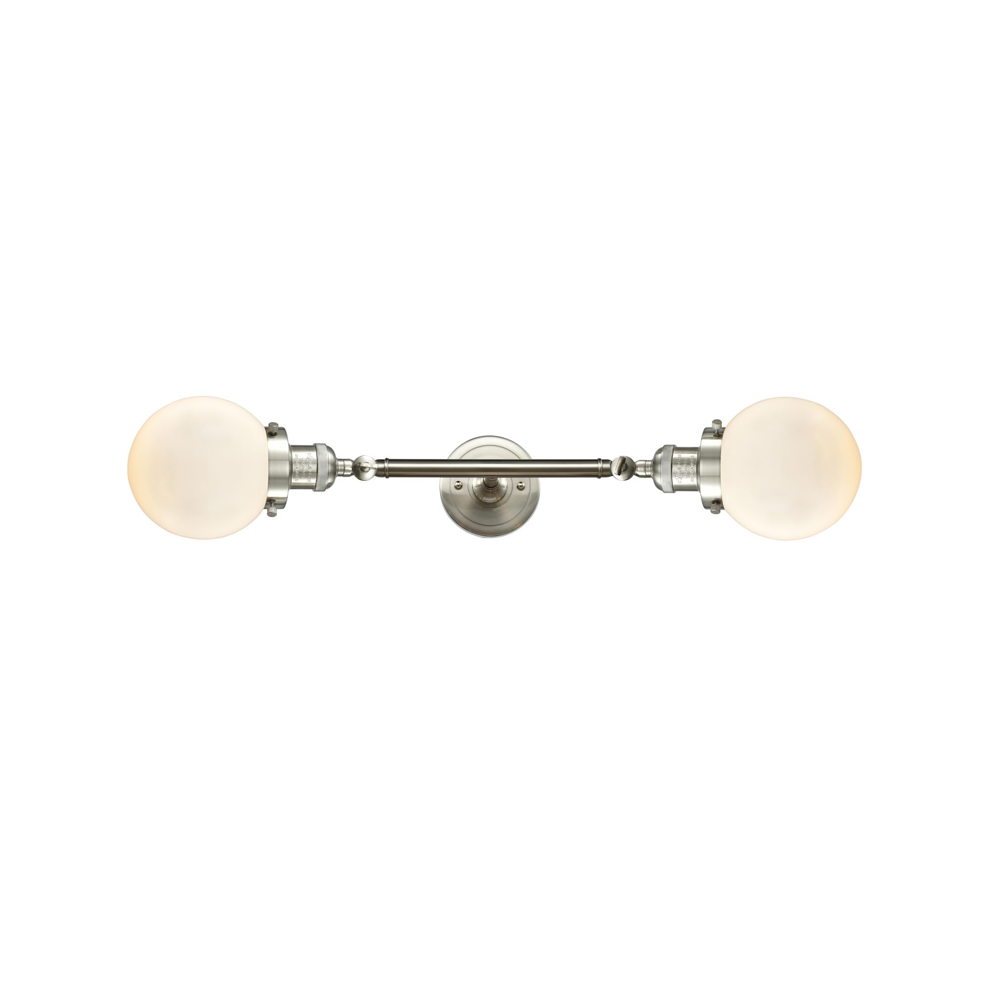 Innovations 208-BB-G204-6 2-Light Bathroom Vanity Light Fixture in Brushed Brass - Perfect for Modern Bathrooms, Powder Rooms & Spa-Like Retreats