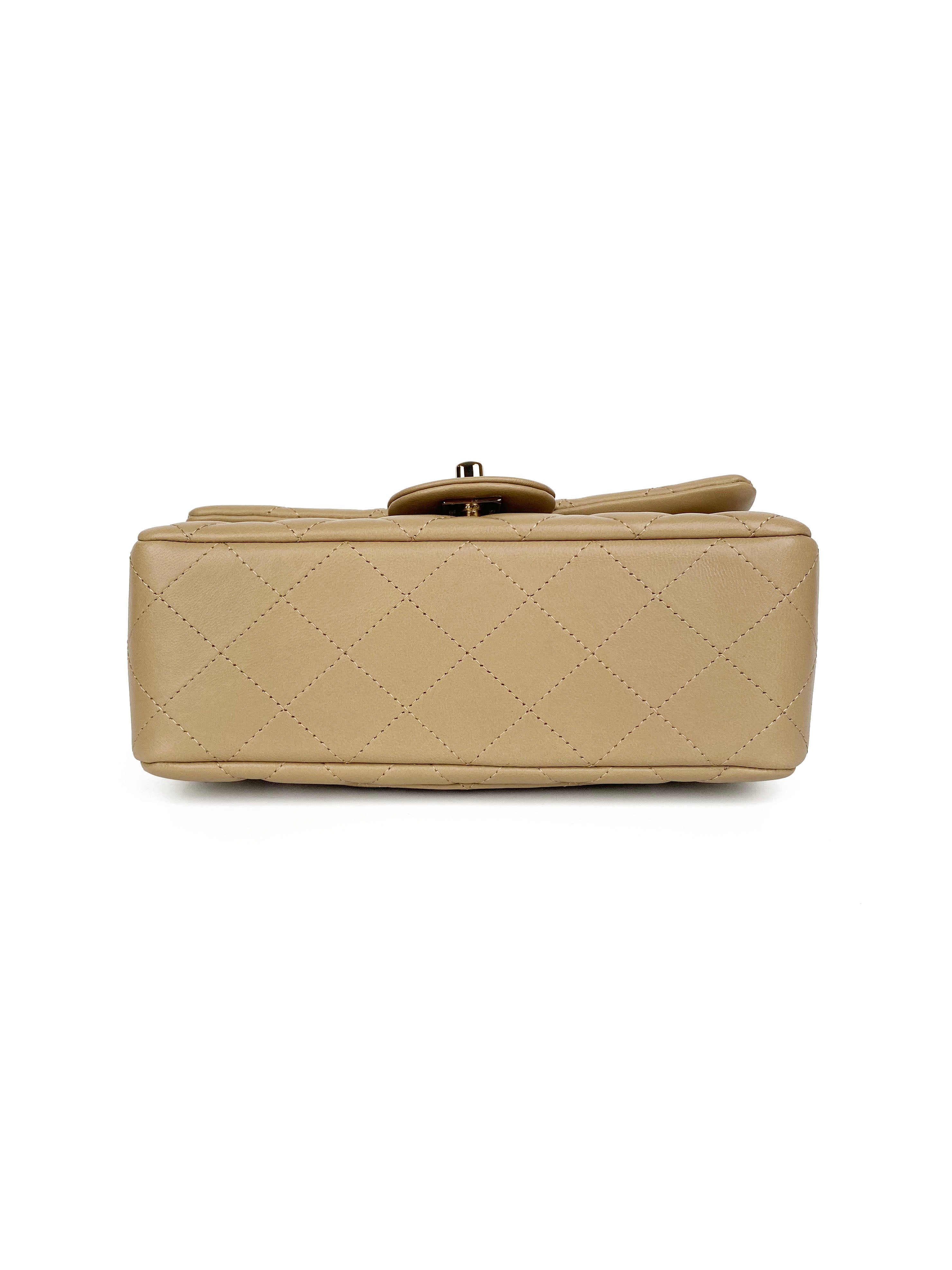 Chanel Light Brown Mini Flap Bag - Classic Quilted Leather Crossbody Purse for Women | Perfect for Date Night, Parties & Everyday Luxury