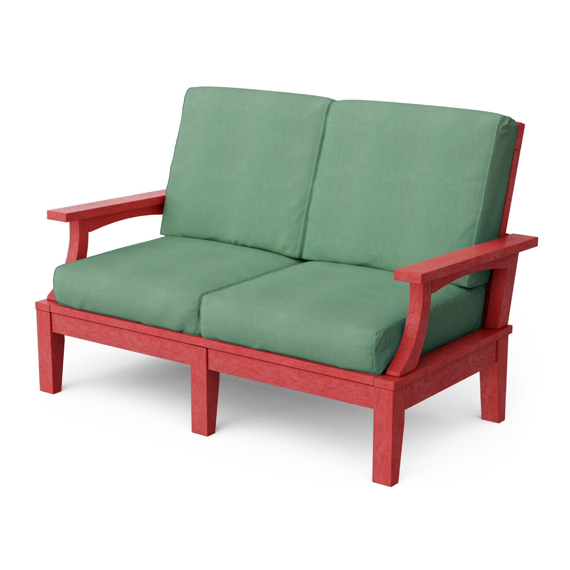 Heritage Deep Seating Love Seat Cushioned Sofa - Outdoor Patio Furniture for Garden, Poolside & Backyard Relaxation