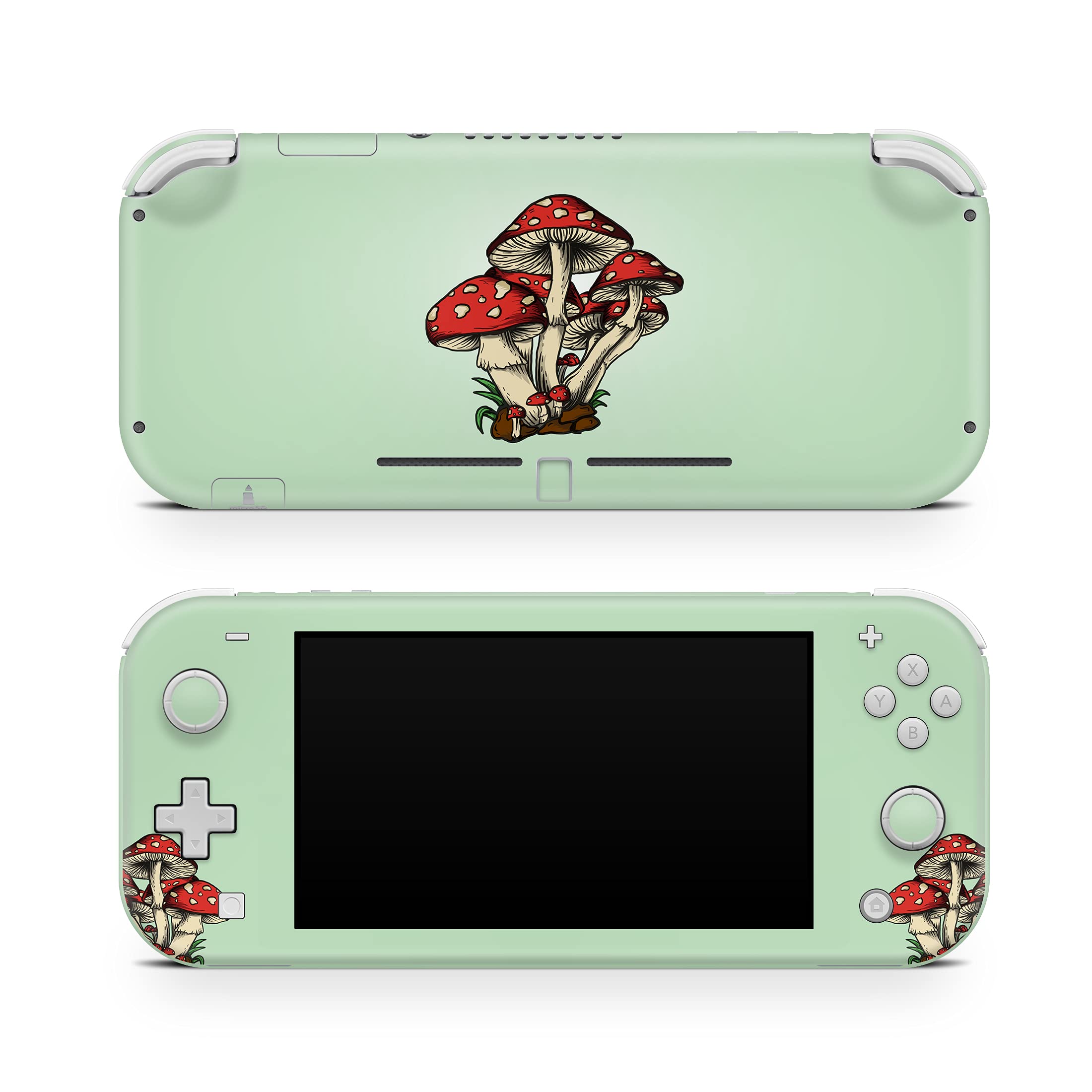 Premium 3M Vinyl Mushroom Decal Skin for Nintendo Switch Lite - Kawaii Full Wrap Cover Compatible with Switch Lite - Perfect for Gaming, Travel & Personalization