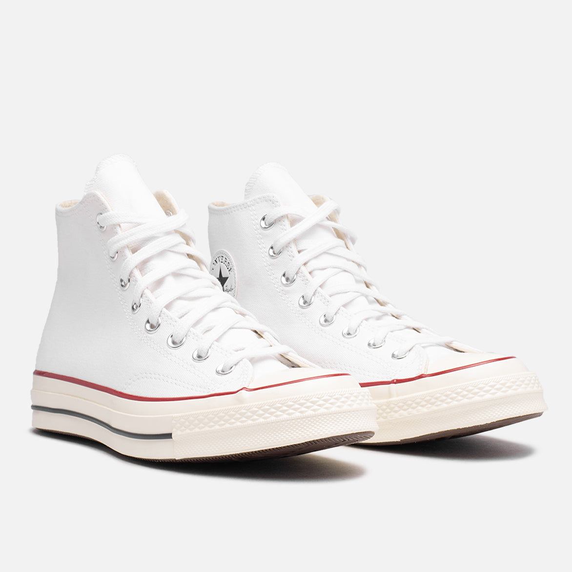 Converse Chuck 70 High Top Sneakers in White & Garnet - Classic Canvas Shoes for Men & Women | Perfect for Casual Wear, Street Style & Everyday Fashion