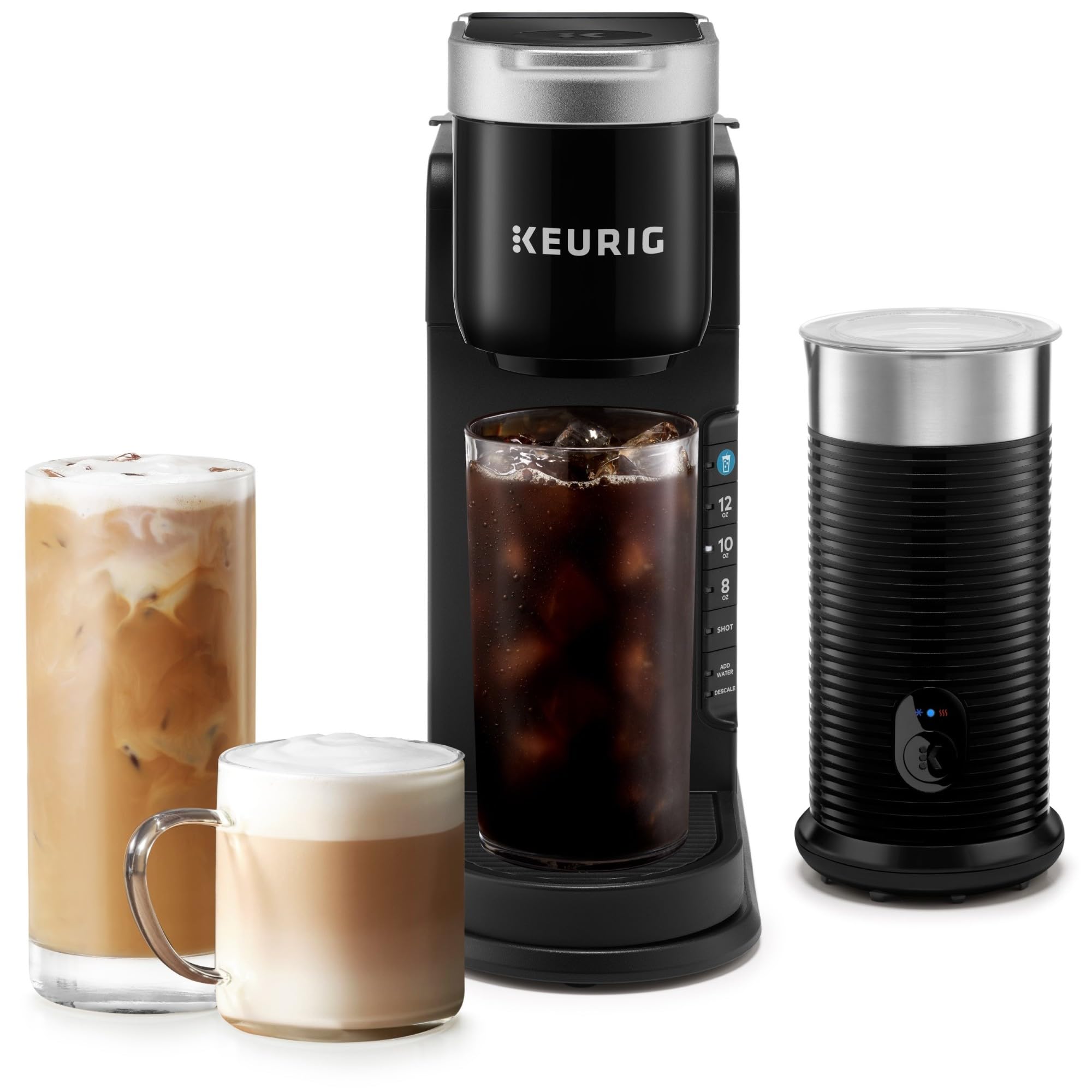 Keurig K-Café Barista Bar Single Serve Coffee Maker with Milk Frother - 3 Brew Sizes, Hot & Iced Coffee, 2oz Espresso Shot - Perfect for Home, Office & Small Cafés (Black)