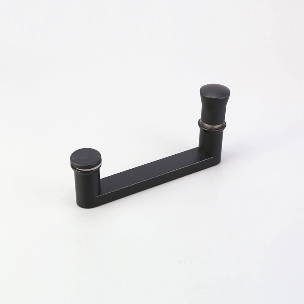 Stainless Steel 304 Shower Door Handle - 145mm Hole Spacing, Black Bathroom Glass Door Handle for Shower Enclosures & Bathroom Doors