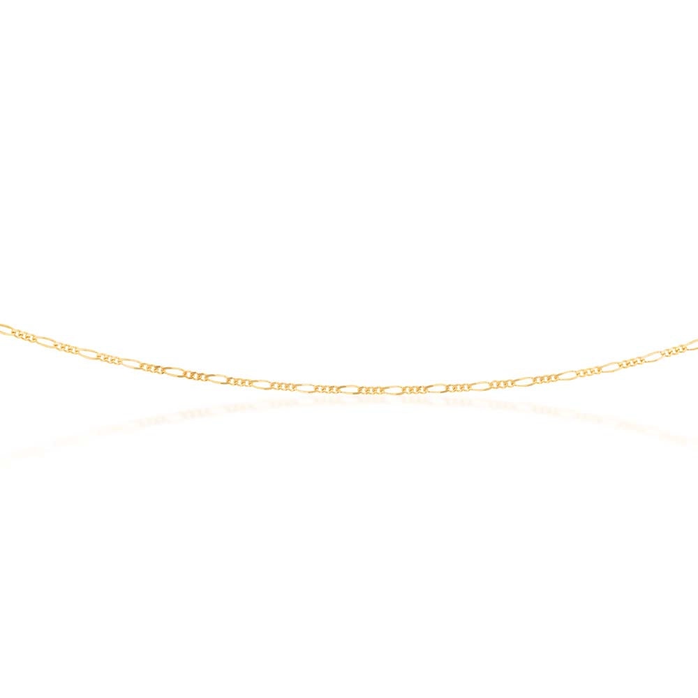 9ct Yellow Gold 40 Gauge 1:3 Figaro Chain 46cm - Elegant Jewelry for Men & Women, Perfect for Gifts, Weddings & Everyday Wear