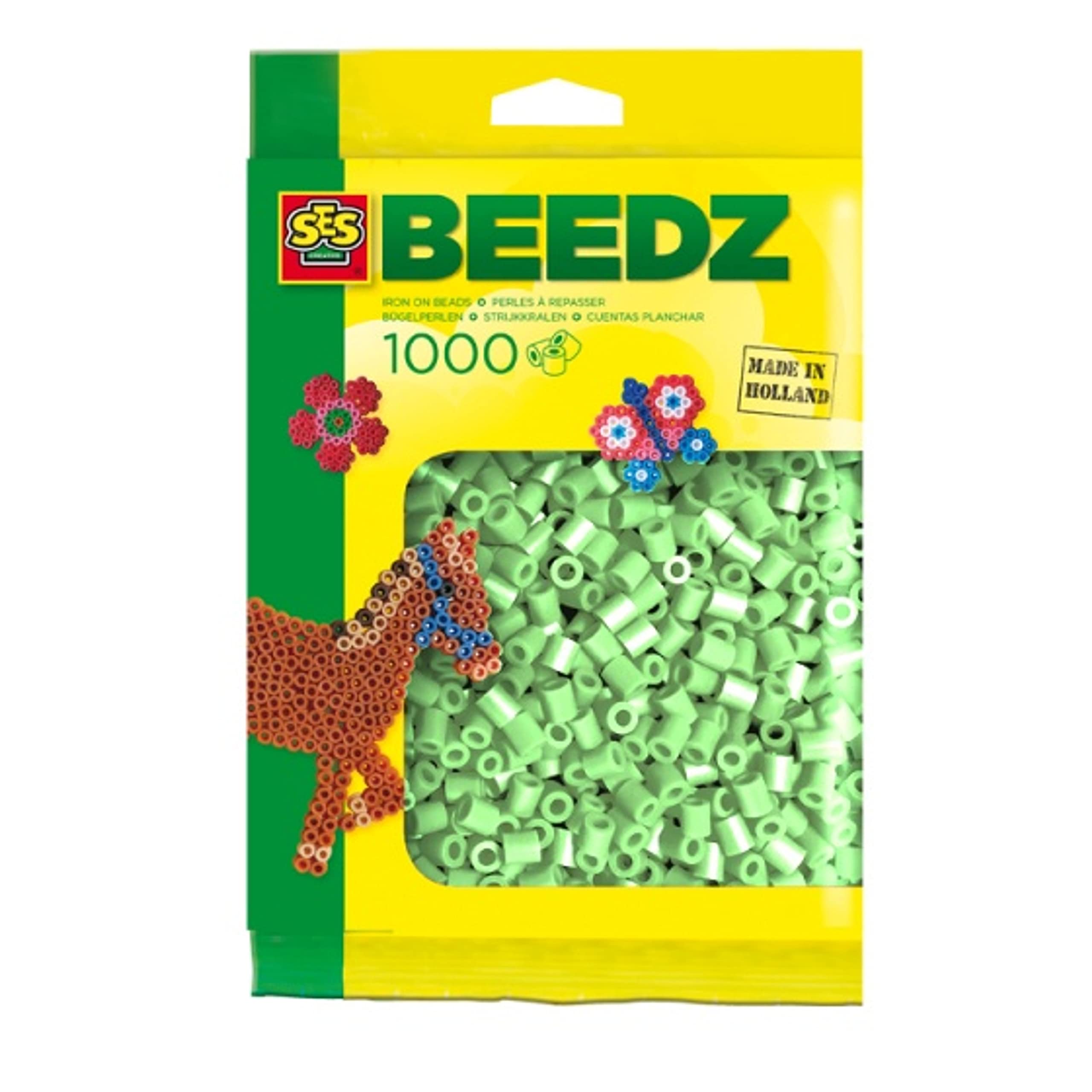 SES Creative Iron-On Beads - 1000 Pack Light Green Beads for DIY Jewelry, Keychains & Kids Crafts | Perfect for Arts & Crafts Projects, Gift Making & Home Decor