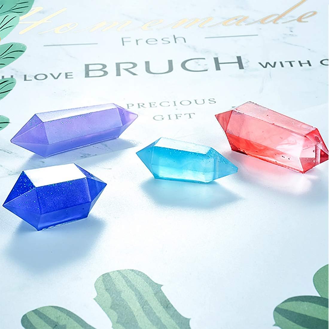 FineInno 5-Piece Pendulum Resin Molds Set - Multi-Faceted Quartz Crystal Casting Molds for Epoxy Resin Jewelry Making - DIY Silicone Molds for Necklaces, Pendants & Crafts - Perfect for Crystal Healing, Home Decor & Gift Making