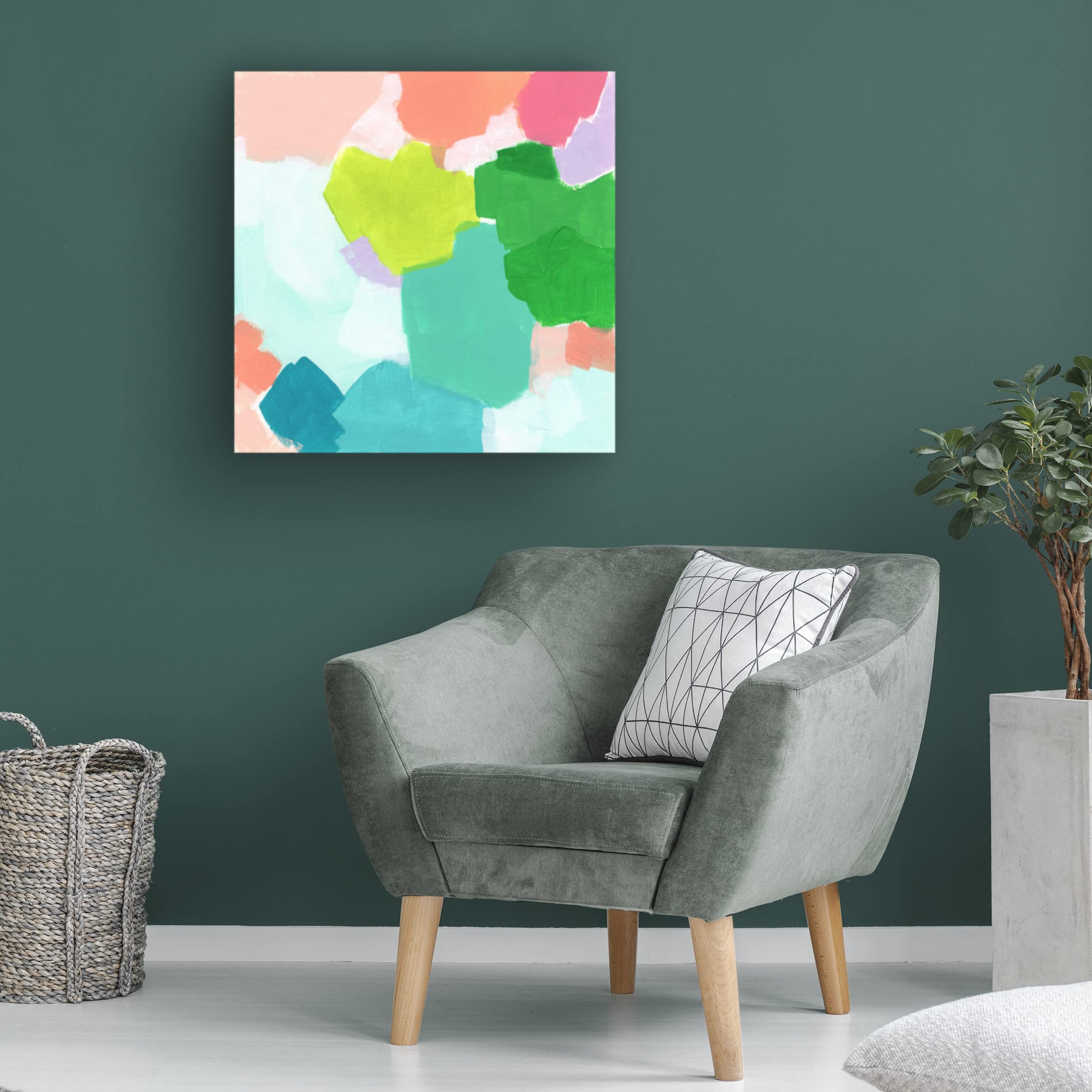 Bright Window II Canvas Wall Art by June Erica Vess - Modern Abstract Painting for Living Room, Bedroom & Office Decor
